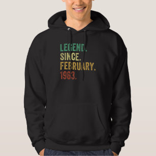 60 jaar oude Gifts Legend sinds februari 1963 60th Hoodie