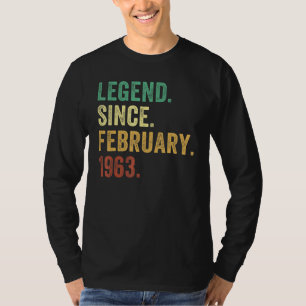 60 jaar oude Gifts Legend sinds februari 1963 60th T-shirt