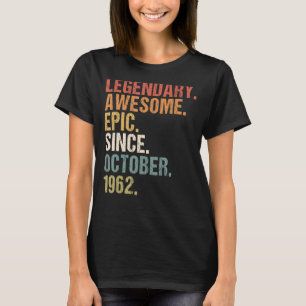 60 jaar oude grappigheid Geweldige sinds oktober 1 T-shirt