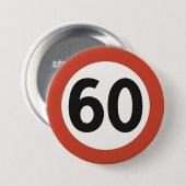 60 jaar oude knop ronde button 7,6 cm (Voorkant /achterkant)
