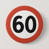 60 jaar oude knop ronde button 7,6 cm (Voorkant)