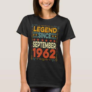 60 jaar oude legende september 1962 60e verjaardag t-shirt