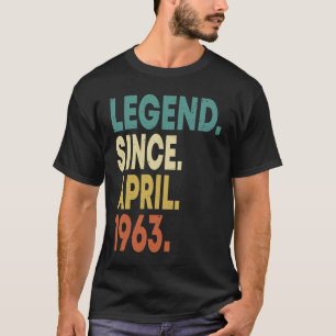 60 jaar oude leggende sinds april 1963 60e verjaar t-shirt