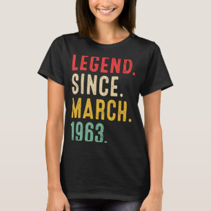 60 jaar oude leggende sinds maart 1963 60ste geboo t-shirt
