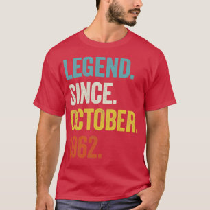 60 jaar oude leggende sinds oktober 1962 60e geboo t-shirt