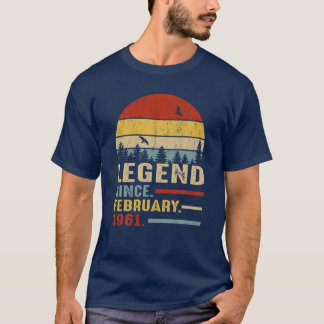 60 jaar oude Retro Birthday Gift Legend sinds febr T-shirt