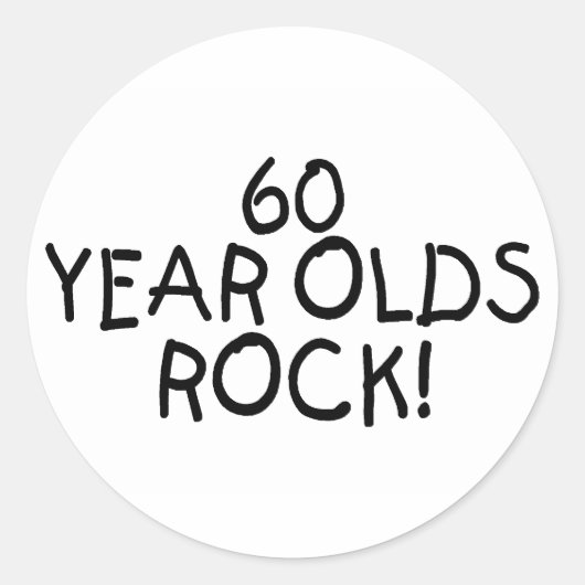 60 jaar oude rock ronde sticker (Voorkant)
