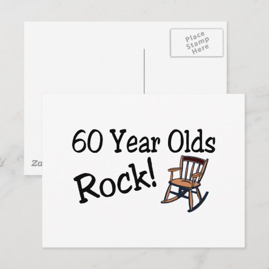 60 jaar oude rock (schommelstoel) briefkaart (Voorkant / Achterkant)