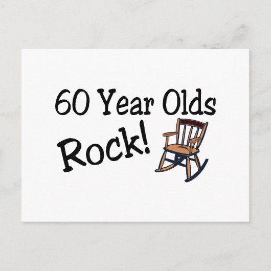 60 jaar oude rock (schommelstoel) briefkaart (Voorkant)