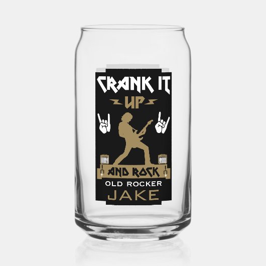 60 jaar oude rockers blikvorm glas (Voorkant)