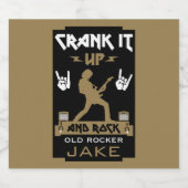 60 jaar oude rockers sparkling wijnetiket (Enkel label)