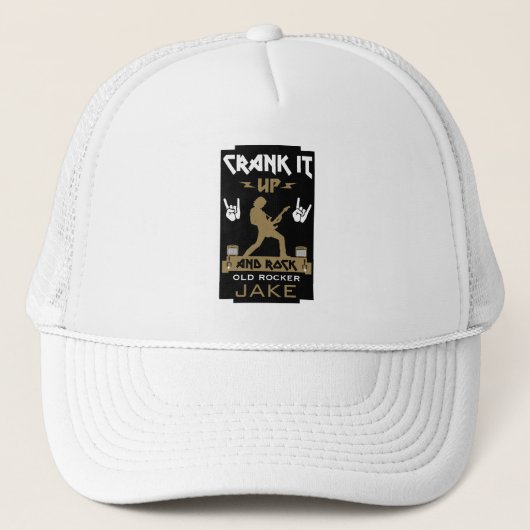 60 jaar oude rockers trucker pet (Voorkant)