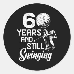 60 jaar oude verjaardagscadeaus Golfer Vintage 60e Ronde Sticker