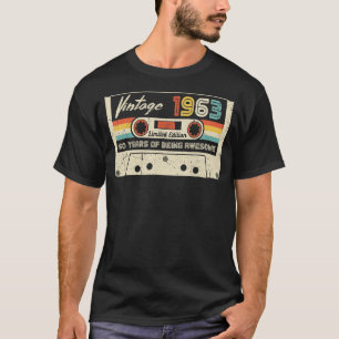 60 jaar oude Vintage 1963 60th Birthday Cassette T-shirt
