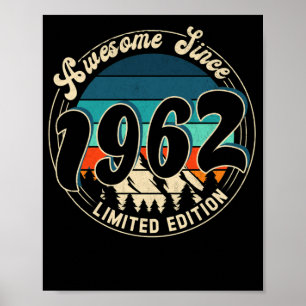 60 jaar oude Vintage 60 jaar oude verjaardag 1962 Poster