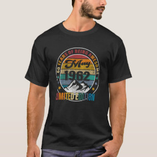60 jaar oude Vintage mei 1962 60e verjaardag T-shirt