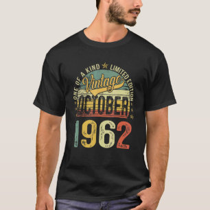 60 jaar oude Vintage oktober 1962 60e dag T-shirt