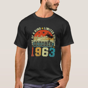 60 jaar Oude Vintage oktober 1963 Mannen Vrouwen 6 T-shirt