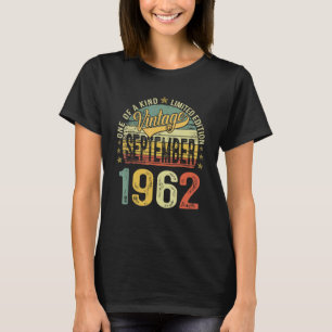 60 jaar oude Vintage september 1962 60e dag T-shirt