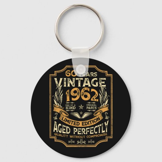 60 Jaar Oude Wijn 1962 60ste Verjaardag Sleutelhanger (Voorkant)