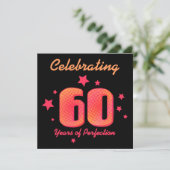 60 jaar Perfection Custom Birthday Invitation Kaart (Staand voorkant)