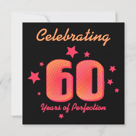 60 jaar Perfection Custom Birthday Invitation Kaart (Voorkant)