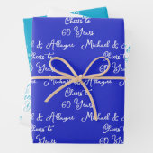 60 jaar Royal Blue 60e Jubileum Inpakpapier Vel (In situ)