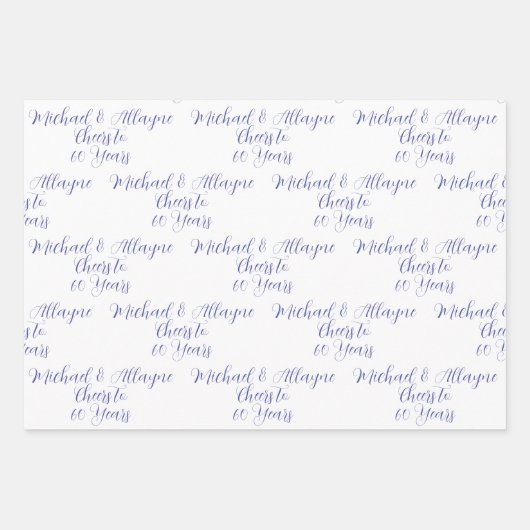 60 jaar roze lavendel 60ste Jubileum Inpakpapier Vel (Voorkant 2)