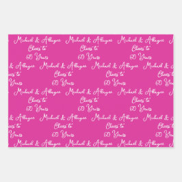 60 jaar roze lavendel 60ste Jubileum Inpakpapier Vel