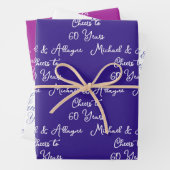 60 jaar Roze Magenta 60ste Jubileum Inpakpapier Vel (In situ)