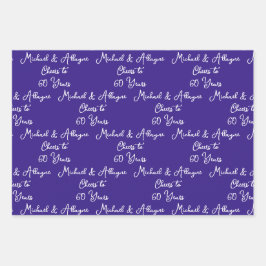 60 jaar Roze Magenta 60ste Jubileum Inpakpapier Vel