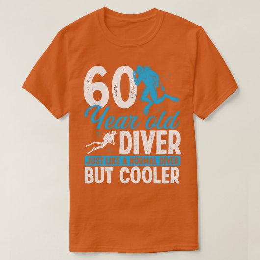 60 jaar Scuba Diving Diver Snorkel 60 verjaardag T-shirt (Design voorkant)