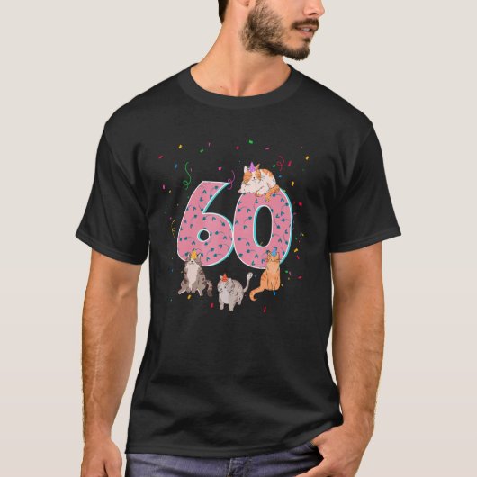 60 jaar thuisdag katten Pet 60e geboortecirkel T-shirt (Voorkant)