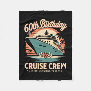 60 Jaar Verjaardag Cruise Bemanning Retro Zonsonde Fleece Deken