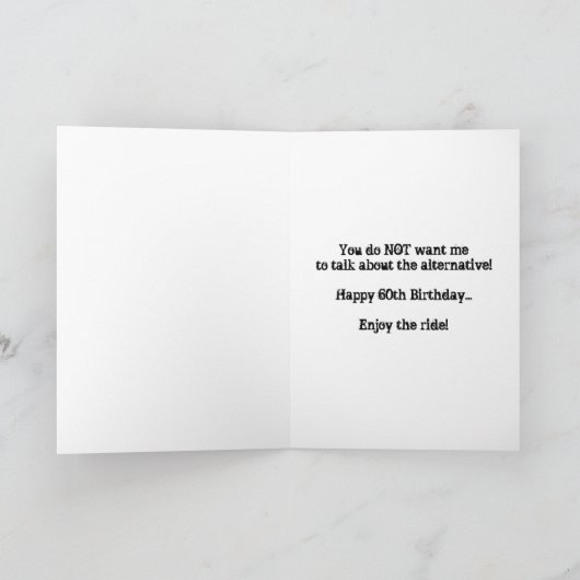 60 Jaar Verjaardag Kaart - Met Skeleton (Binnen)