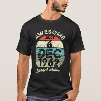 60 Jaar Verjaardag T 6 December 1962 60ste Verjaar T-shirt