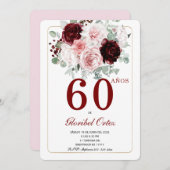 60 Jaar Verjaardag Volwassene Vrouw Uitnodiging (Voorkant / Achterkant)