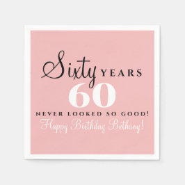 60 Jaar Verjaardag Zwart Servet