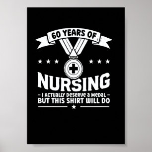 60 Jaar Verpleegster Verdienend een Medaille Verpl Poster