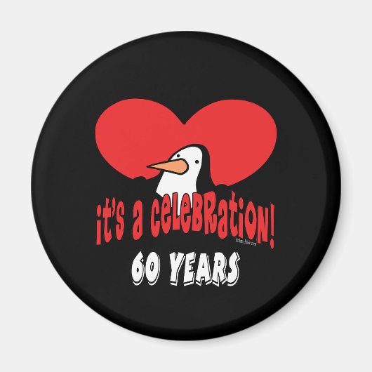 60 jaar viering pinguïn magneet (Voorkant)