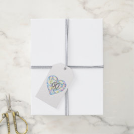 60 jaar waterverf labels met diamanten hart cadeaulabel