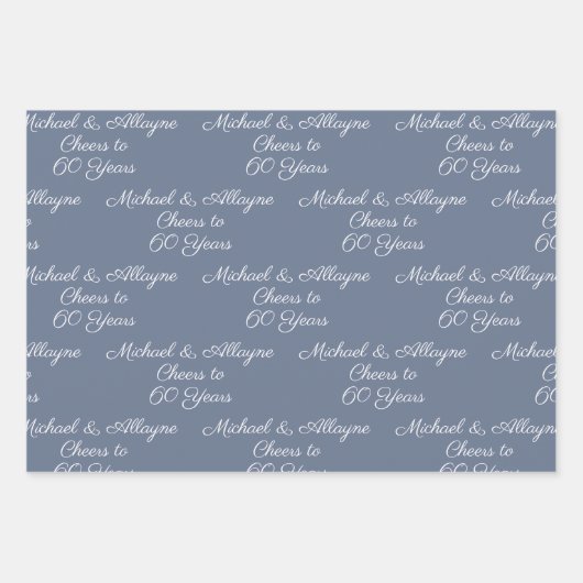 60 jaar zwart-wit 60ste Jubileum Inpakpapier Vel (Voorkant 3)