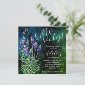 60-jarig jubileum lavendel waterverf kaart (Staand voorkant)