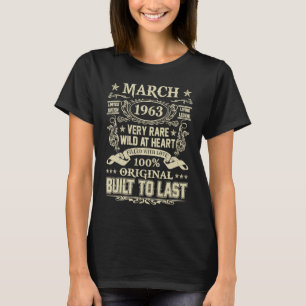 60-jarige 60 maart 1963 t-shirt