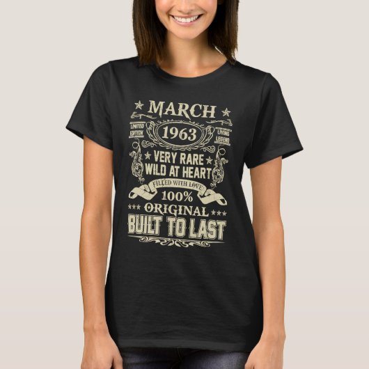 60-jarige 60 maart 1963 t-shirt (Voorkant)