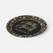 60-jarige en zwarte goudzige bruine 60e partij papieren bordje (Gekanteld)