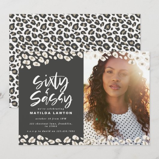 60-jarige foto van luipaard en sassy 60-jarige ver (Voorkant / Achterkant)