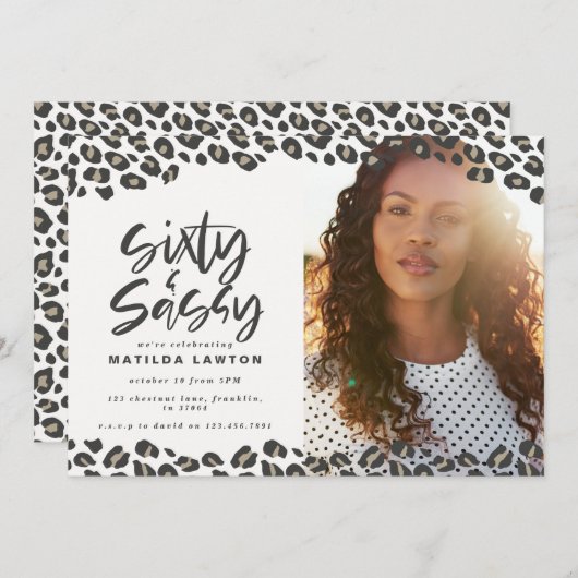60-jarige foto van luipaard en sassy 60-jarige ver (Voorkant / Achterkant)