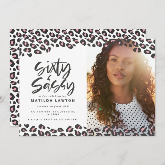 60-jarige foto van luipaard en sassy 60-jarige ver (Voorkant / Achterkant)