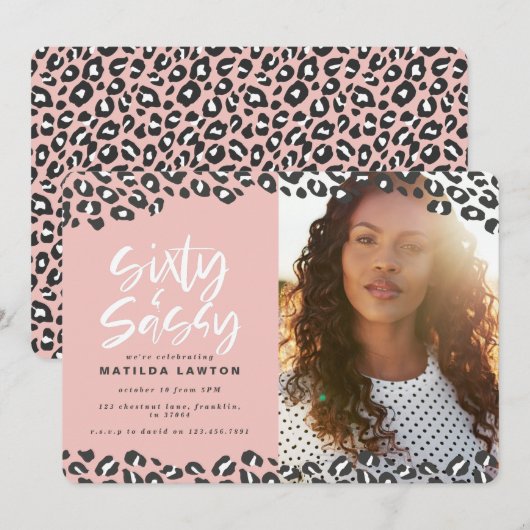60-jarige foto van luipaard en sassy 60-jarige ver (Voorkant / Achterkant)